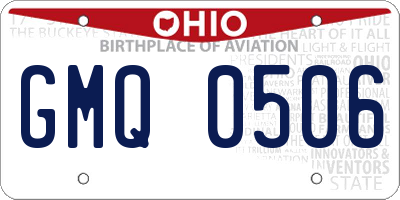 OH license plate GMQ0506