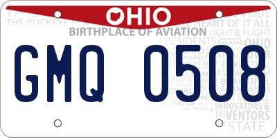 OH license plate GMQ0508