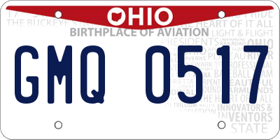 OH license plate GMQ0517