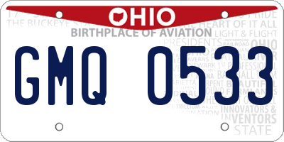 OH license plate GMQ0533