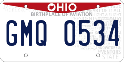 OH license plate GMQ0534