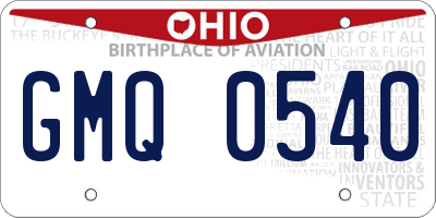 OH license plate GMQ0540