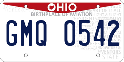 OH license plate GMQ0542