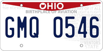OH license plate GMQ0546