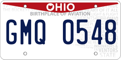 OH license plate GMQ0548