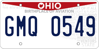 OH license plate GMQ0549