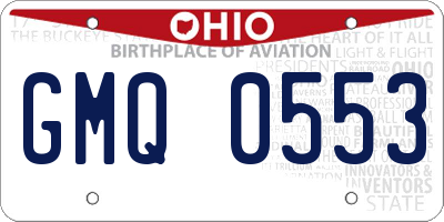 OH license plate GMQ0553