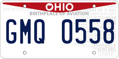 OH license plate GMQ0558