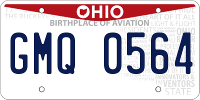 OH license plate GMQ0564