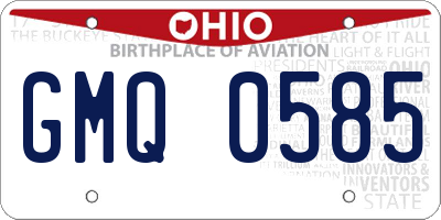 OH license plate GMQ0585