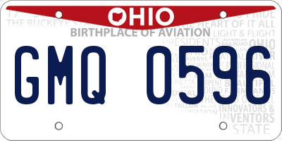 OH license plate GMQ0596