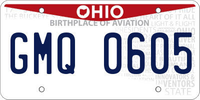 OH license plate GMQ0605