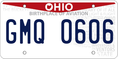 OH license plate GMQ0606