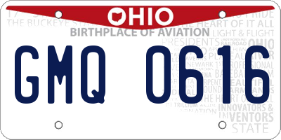 OH license plate GMQ0616