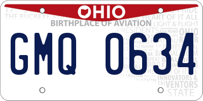 OH license plate GMQ0634