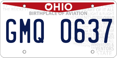 OH license plate GMQ0637