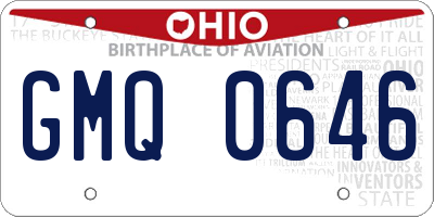 OH license plate GMQ0646