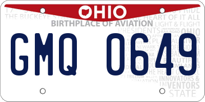 OH license plate GMQ0649