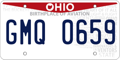 OH license plate GMQ0659