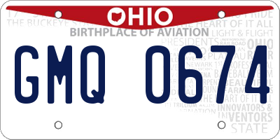 OH license plate GMQ0674
