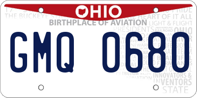 OH license plate GMQ0680