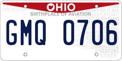OH license plate GMQ0706