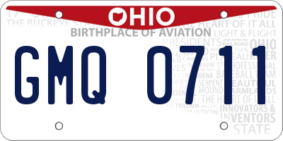 OH license plate GMQ0711