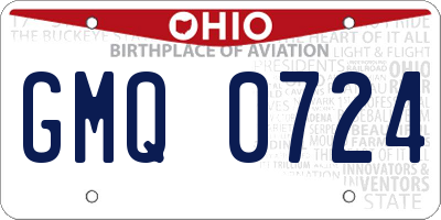 OH license plate GMQ0724