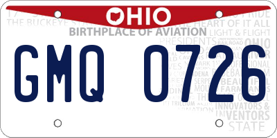 OH license plate GMQ0726