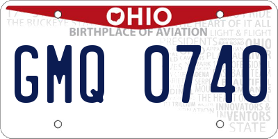 OH license plate GMQ0740