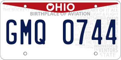 OH license plate GMQ0744