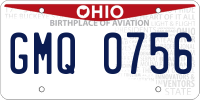 OH license plate GMQ0756