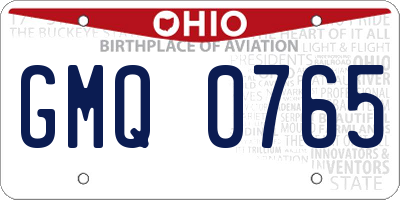 OH license plate GMQ0765