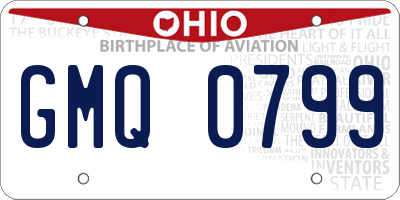 OH license plate GMQ0799