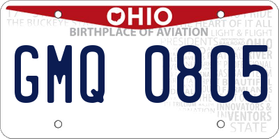 OH license plate GMQ0805