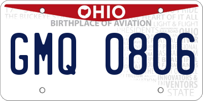 OH license plate GMQ0806