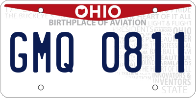 OH license plate GMQ0811