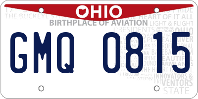 OH license plate GMQ0815