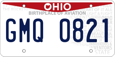 OH license plate GMQ0821