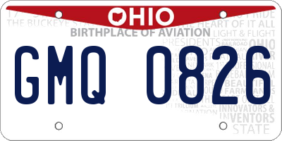 OH license plate GMQ0826