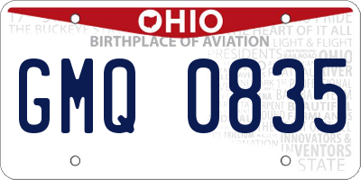 OH license plate GMQ0835