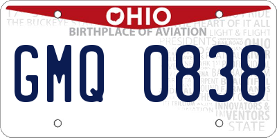 OH license plate GMQ0838