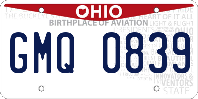 OH license plate GMQ0839