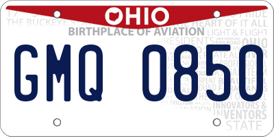 OH license plate GMQ0850