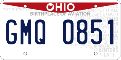OH license plate GMQ0851