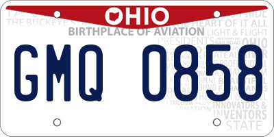 OH license plate GMQ0858