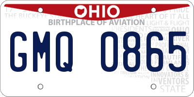 OH license plate GMQ0865