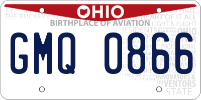 OH license plate GMQ0866