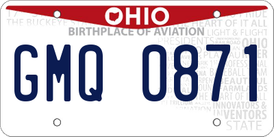 OH license plate GMQ0871