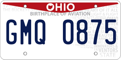 OH license plate GMQ0875